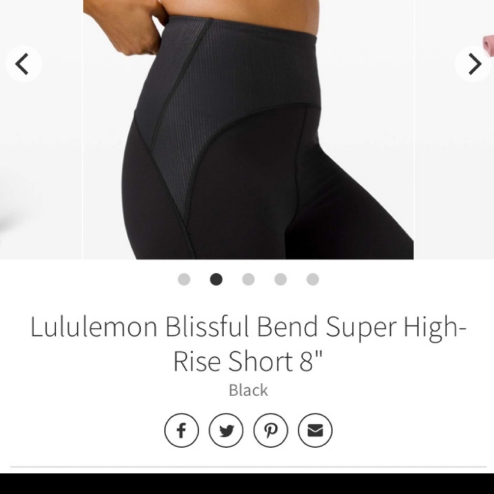 Lululemon Blissful Bend Black Shorts